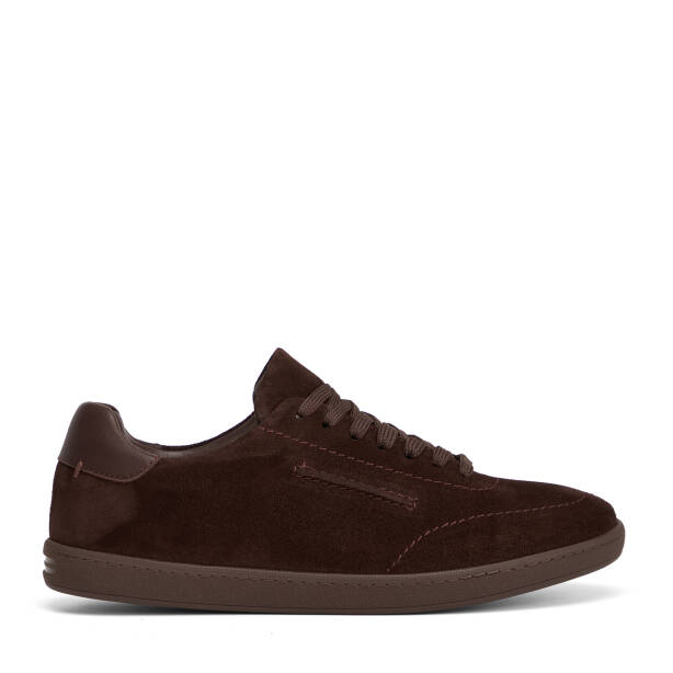 Kahverengi Hakiki Nubuk Deri Erkek Sneaker - E26I1AY57796-B85 - 1
