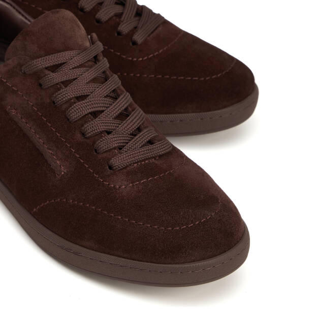 Kahverengi Hakiki Nubuk Deri Erkek Sneaker - E26I1AY57796-B85 - 3