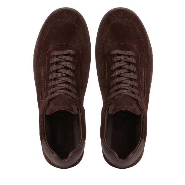 Kahverengi Hakiki Nubuk Deri Erkek Sneaker - E26I1AY57796-B85 - 5