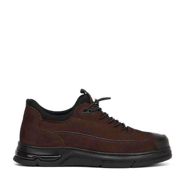 Kahverengi Hakiki Nubuk Deri Erkek Sneaker - E26S1AY57840-A39 - 1