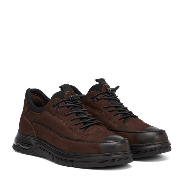 Kahverengi Hakiki Nubuk Deri Erkek Sneaker - E26S1AY57840-A39 - 2