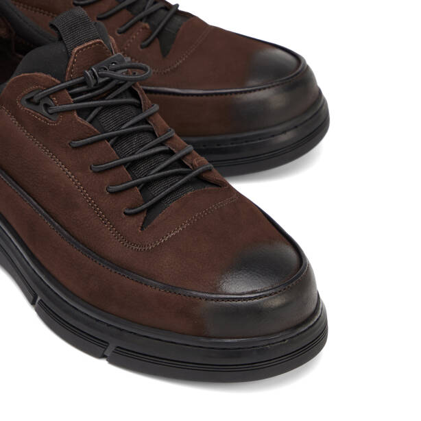 Kahverengi Hakiki Nubuk Deri Erkek Sneaker - E26S1AY57840-A39 - 3