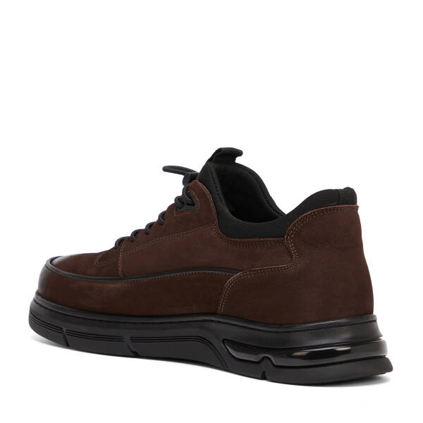 Kahverengi Hakiki Nubuk Deri Erkek Sneaker - E26S1AY57840-A39 - 4