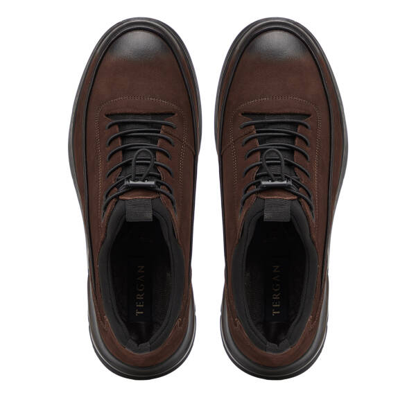 Kahverengi Hakiki Nubuk Deri Erkek Sneaker - E26S1AY57840-A39 - 5