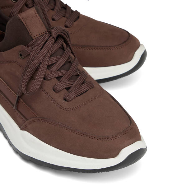 Kahverengi Hakiki Nubuk Deri Erkek Sneaker - E26S1AY57904-A39 - 3