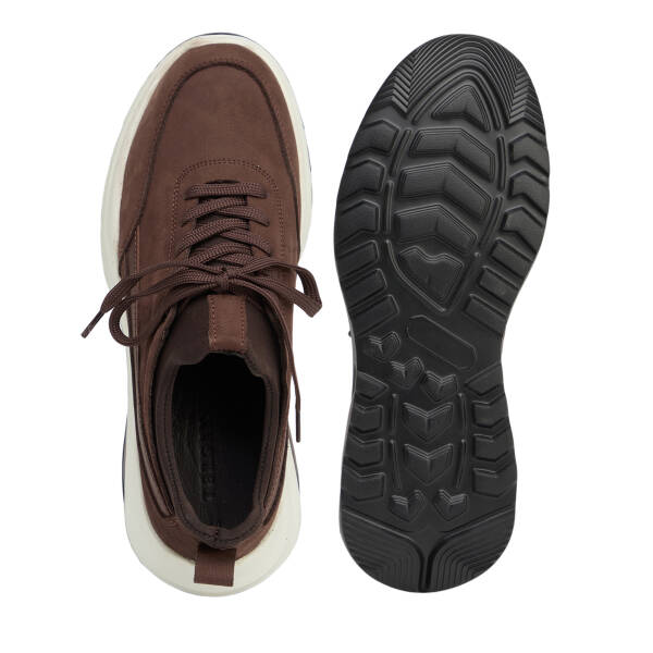 Kahverengi Hakiki Nubuk Deri Erkek Sneaker - E26S1AY57904-A39 - 5