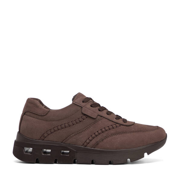 Kahverengi Hakiki Nubuk Deri Kadın Sneaker - K26S1AY68927-A39 - 1