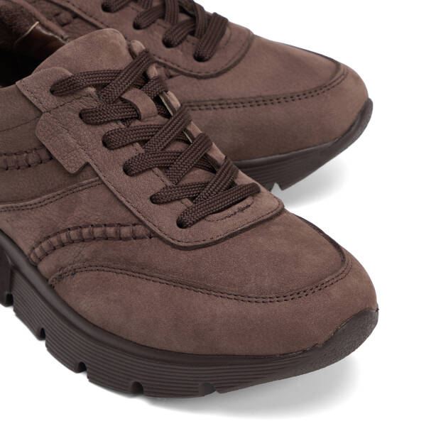 Kahverengi Hakiki Nubuk Deri Kadın Sneaker - K26S1AY68927-A39 - 3