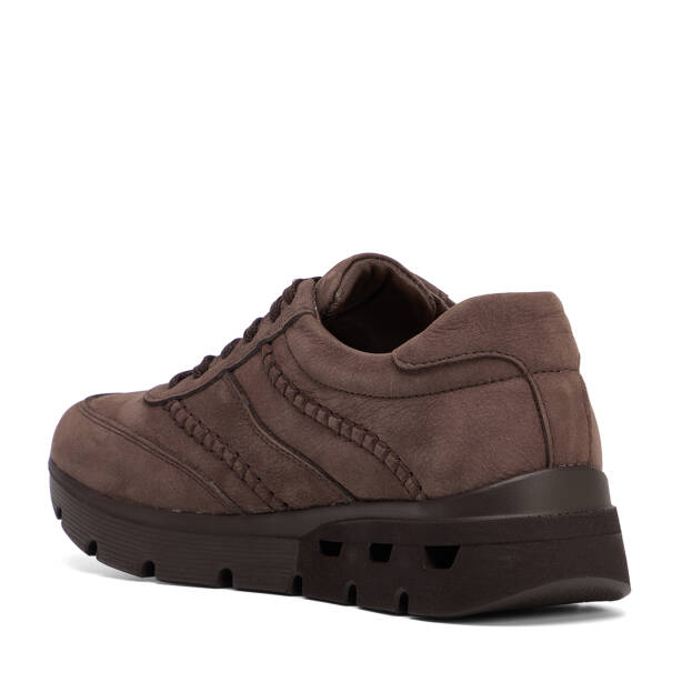 Kahverengi Hakiki Nubuk Deri Kadın Sneaker - K26S1AY68927-A39 - 4