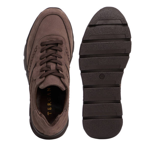 Kahverengi Hakiki Nubuk Deri Kadın Sneaker - K26S1AY68927-A39 - 5