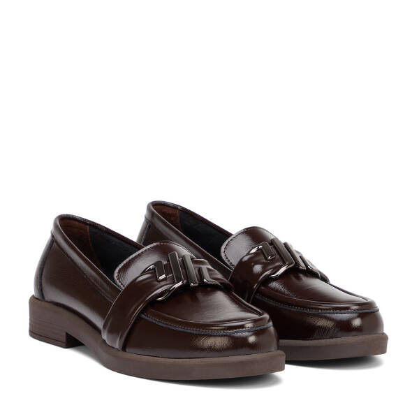 Kahverengi Hakiki Rugan Deri Kadın Loafer - K26S1AY68879-C88 - 2