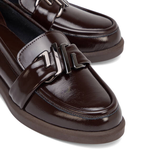 Kahverengi Hakiki Rugan Deri Kadın Loafer - K26S1AY68879-C88 - 3