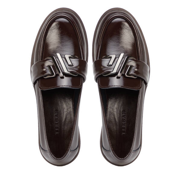 Kahverengi Hakiki Rugan Deri Kadın Loafer - K26S1AY68879-C88 - 5