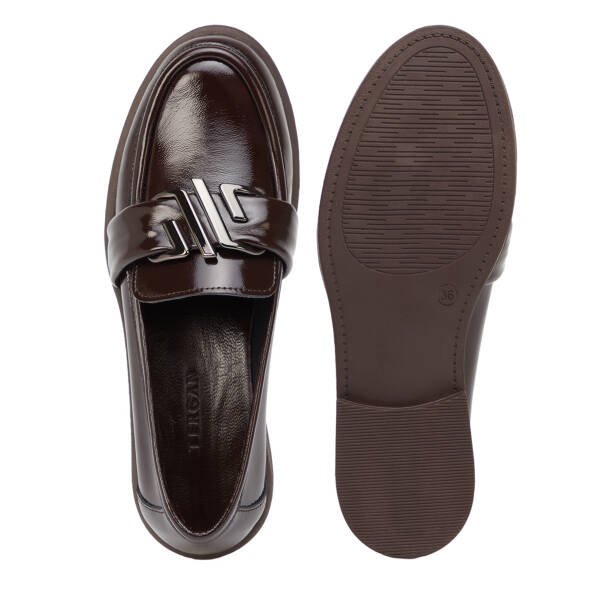 Kahverengi Hakiki Rugan Deri Kadın Loafer - K26S1AY68879-C88 - 6