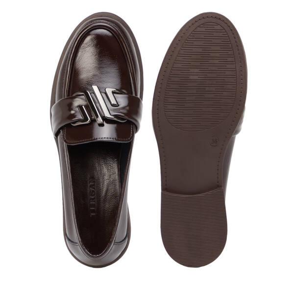 Kahverengi Hakiki Rugan Deri Kadın Loafer - K26S1AY68879-C88 - 6