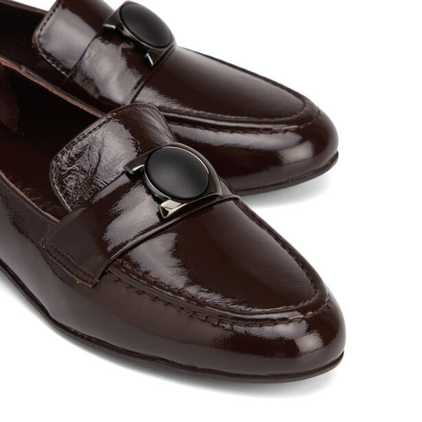 Kahverengi Hakiki Rugan Deri Kadın Loafer - K26S1AY68882-C88 - 3