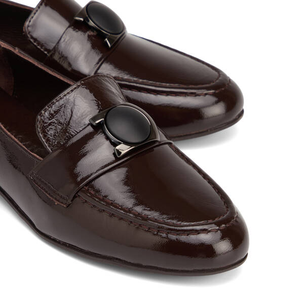 Kahverengi Hakiki Rugan Deri Kadın Loafer - K26S1AY68882-C88 - 3