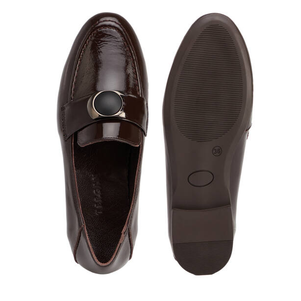 Kahverengi Hakiki Rugan Deri Kadın Loafer - K26S1AY68882-C88 - 5