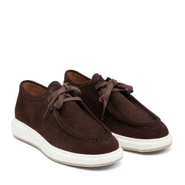 Kahverengi Hakiki Süet Deri Erkek Casual Ayakkabı - E26I1AY57693-B85 - 2