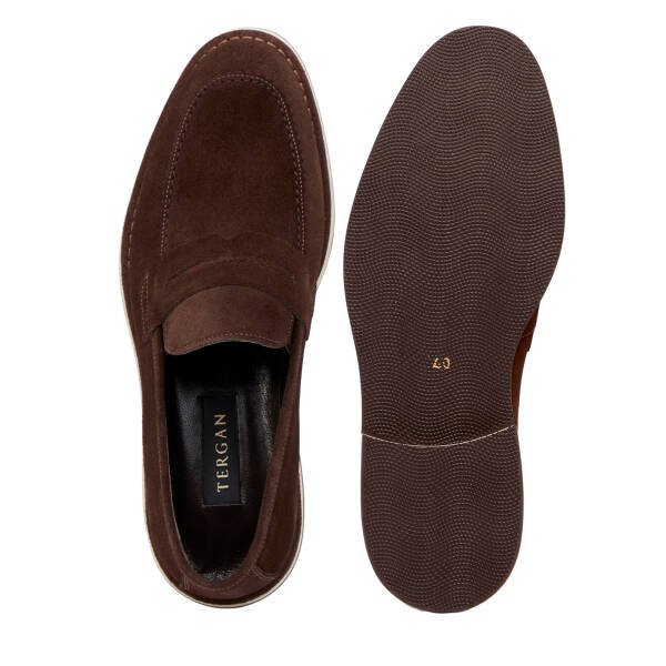 Kahverengi Hakiki Süet Deri Erkek Loafer - E26I1AY57683-B85 - 6
