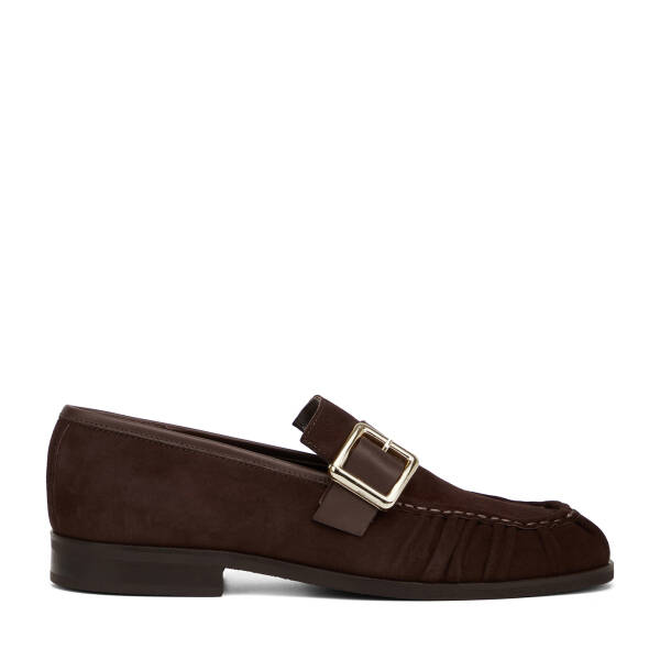 Kahverengi Hakiki Süet Deri Erkek Loafer - E26I1AY57714-B85 - 1