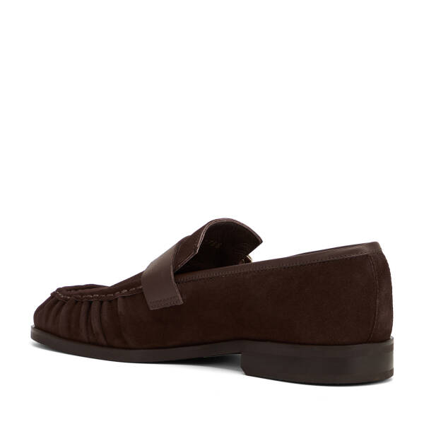 Kahverengi Hakiki Süet Deri Erkek Loafer - E26I1AY57714-B85 - 4