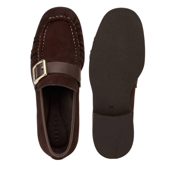 Kahverengi Hakiki Süet Deri Erkek Loafer - E26I1AY57714-B85 - 6