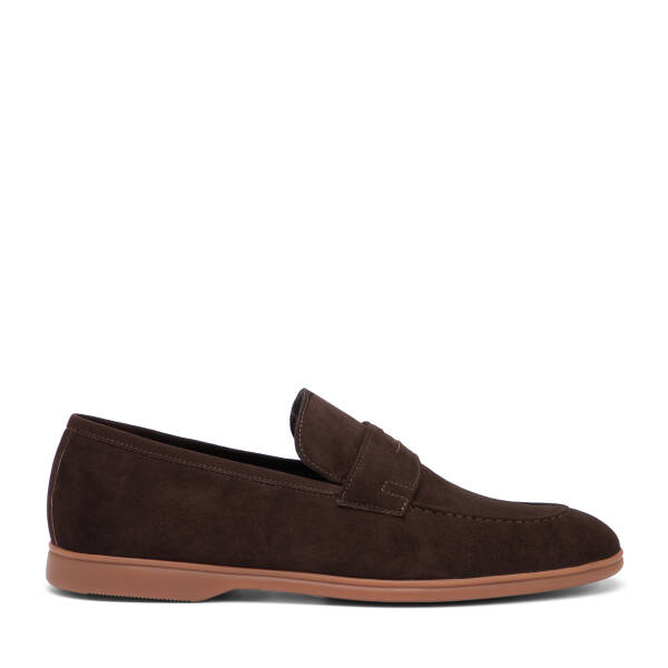 Kahverengi Hakiki Süet Deri Erkek Loafer - E26I1AY57715-B85 - 1