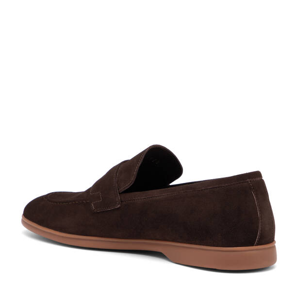 Kahverengi Hakiki Süet Deri Erkek Loafer - E26I1AY57715-B85 - Tergan