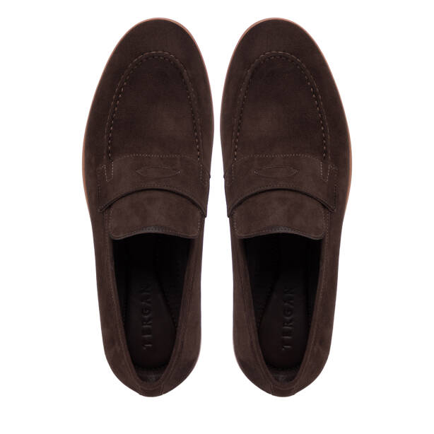 Kahverengi Hakiki Süet Deri Erkek Loafer - E26I1AY57715-B85 - Tergan