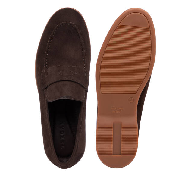 Kahverengi Hakiki Süet Deri Erkek Loafer - E26I1AY57715-B85 - Tergan
