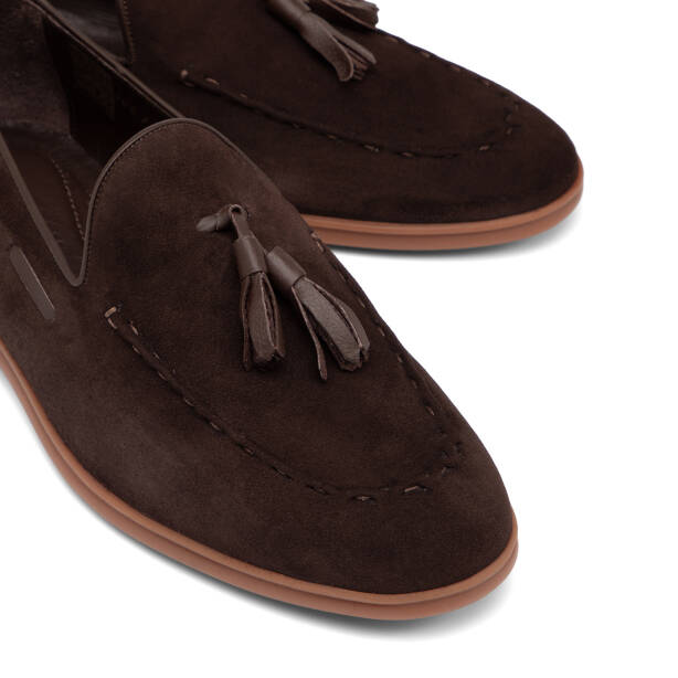 Kahverengi Hakiki Süet Deri Erkek Loafer - E26I1AY57716-B85 - 3