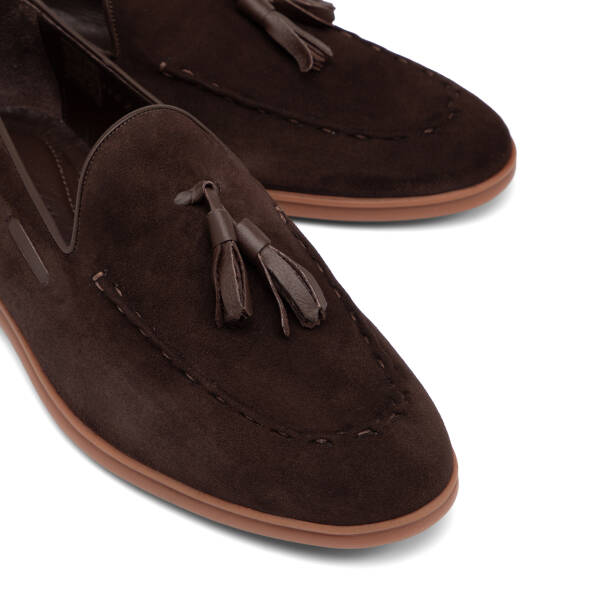 Kahverengi Hakiki Süet Deri Erkek Loafer - E26I1AY57716-B85 - 3