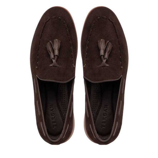 Kahverengi Hakiki Süet Deri Erkek Loafer - E26I1AY57716-B85 - 5