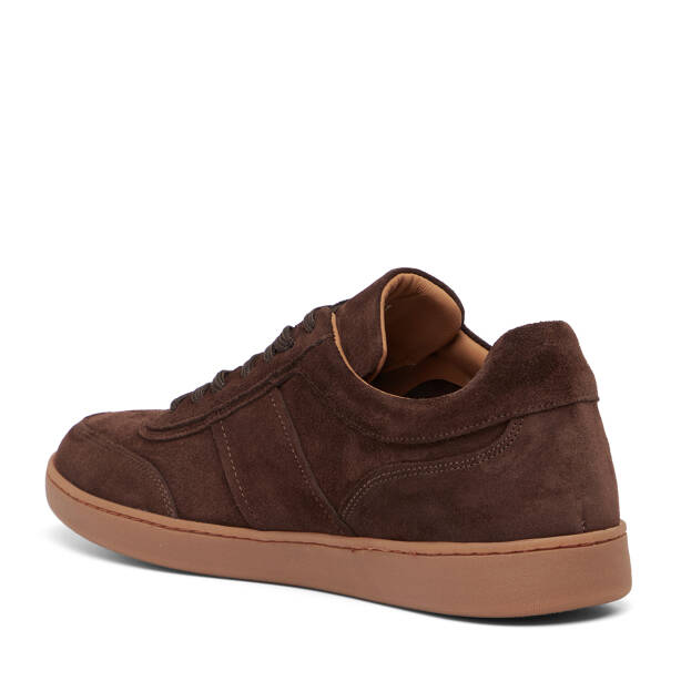 Kahverengi Hakiki Süet Deri Erkek Sneaker - E26I1AY57622-B85 - 4