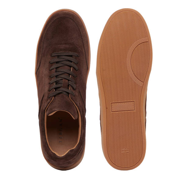 Kahverengi Hakiki Süet Deri Erkek Sneaker - E26I1AY57622-B85 - 6