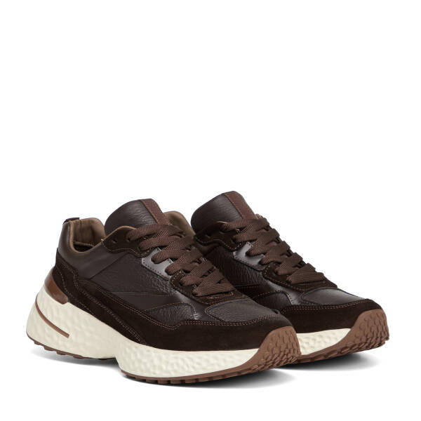Kahverengi Hakiki Süet Deri Erkek Sneaker - E26S1AY57829-W20 - 2