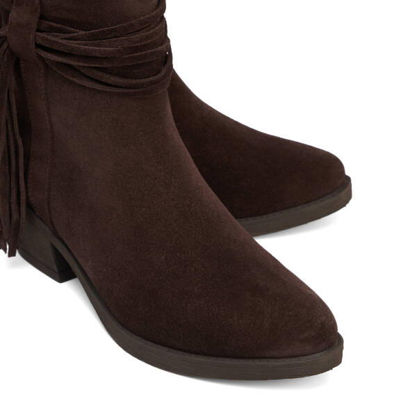 Kahverengi Hakiki Süet Deri Kadın Bot - K26K1BT68919-B85 - 3