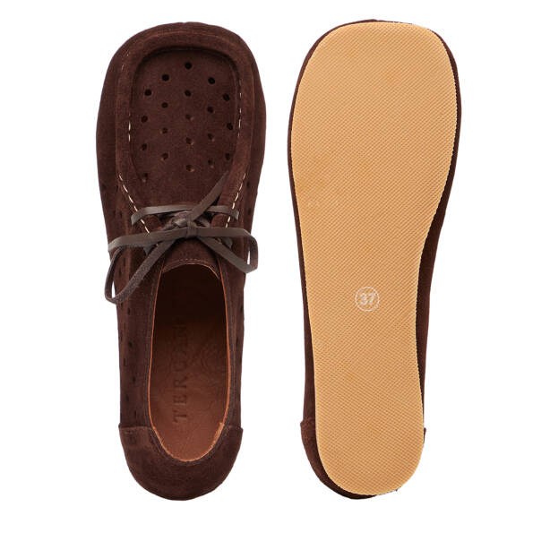 Kahverengi Hakiki Süet Deri Kadın Casual Ayakkabı - K26I1AY68417-B85 - 6