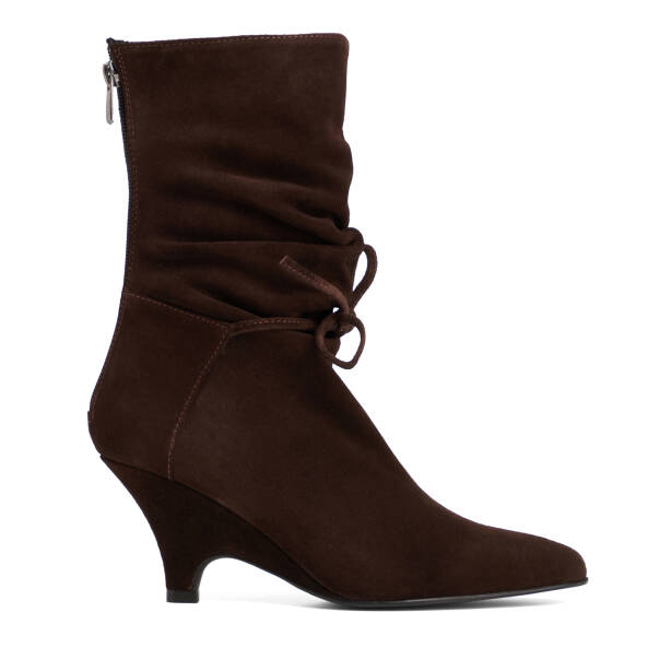 Kahverengi Hakiki Süet Deri Kadın Çizme - K26K1CM68718-B85 