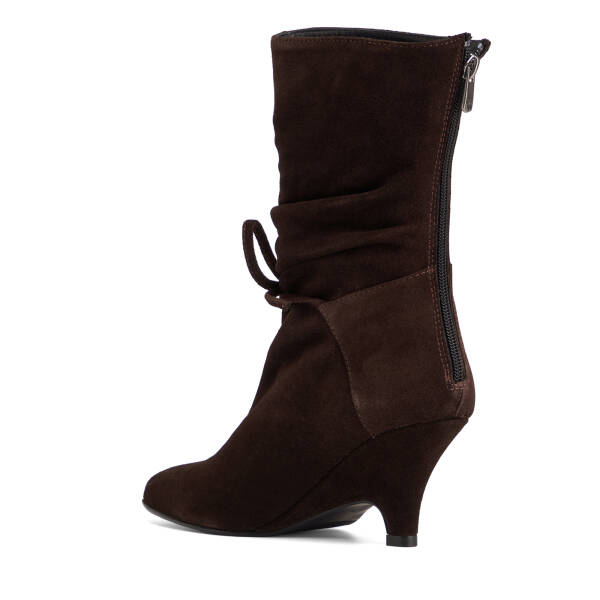 Kahverengi Hakiki Süet Deri Kadın Çizme - K26K1CM68718-B85 - 3