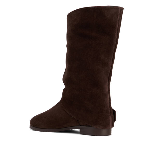 Kahverengi Hakiki Süet Deri Kadın Çizme - K26K1CM68762-B85 - 3
