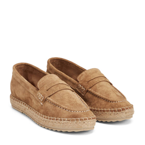 Kahverengi Hakiki Süet Deri Kadın Loafer - K26I1AY68635-U8R - 2