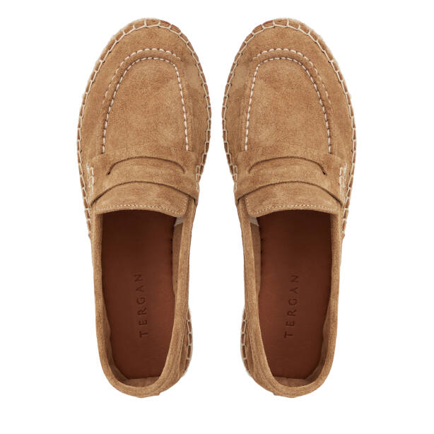 Kahverengi Hakiki Süet Deri Kadın Loafer - K26I1AY68635-U8R - 5
