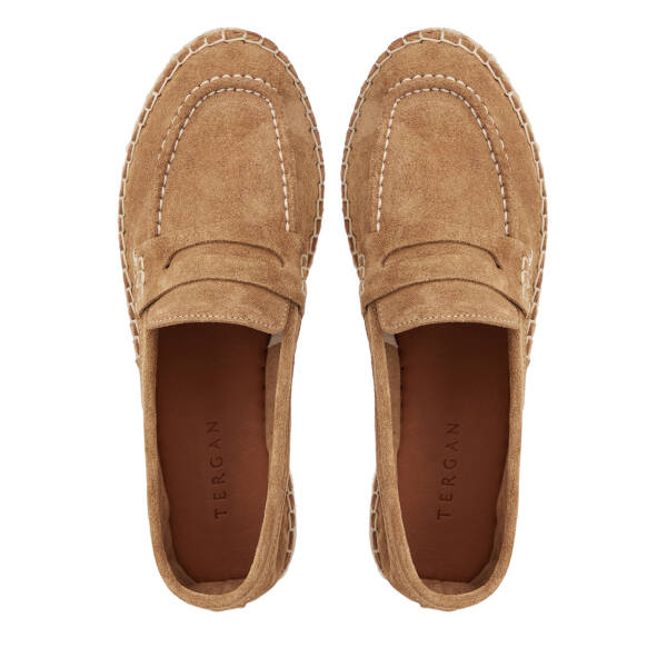 Kahverengi Hakiki Süet Deri Kadın Loafer - K26I1AY68635-U8R - 5