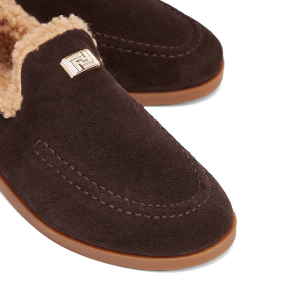Kahverengi Hakiki Süet Deri Kadın Loafer - K26K1AY68833-B85 - 3