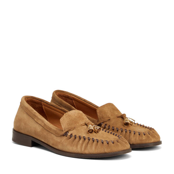 Kahverengi Hakiki Süet Deri Kadın Loafer - K26S1AY68746-K58 - 2