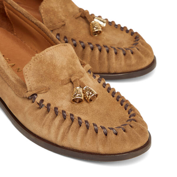 Kahverengi Hakiki Süet Deri Kadın Loafer - K26S1AY68746-K58 - 3
