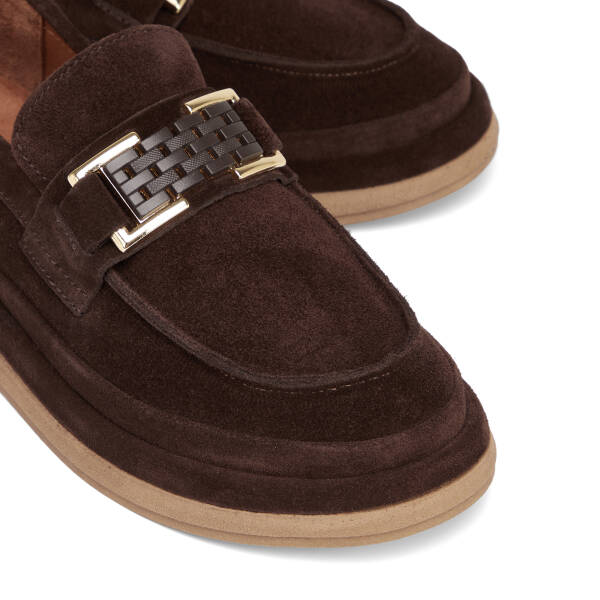 Kahverengi Hakiki Süet Deri Kadın Loafer - K26S1AY68866-B85 - 3