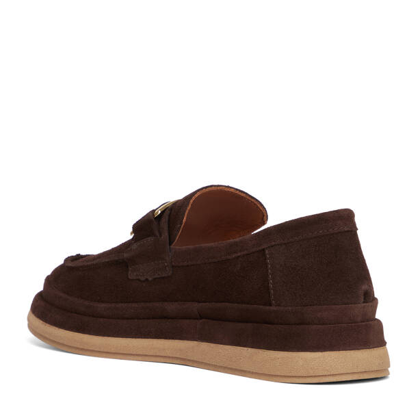 Kahverengi Hakiki Süet Deri Kadın Loafer - K26S1AY68866-B85 - 4